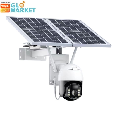 태양 전지판과 와이파이 투야 현명한 태양 카메라 20Watt 야외 감시 PTZ 카메라