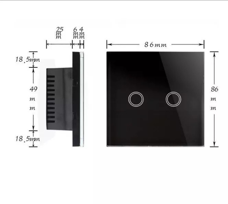 Glomarket 2 Gang Wifi Smart Dimmer Switch Mirror Touch Wall Switch Boards Smart Home Appliances Remote Control