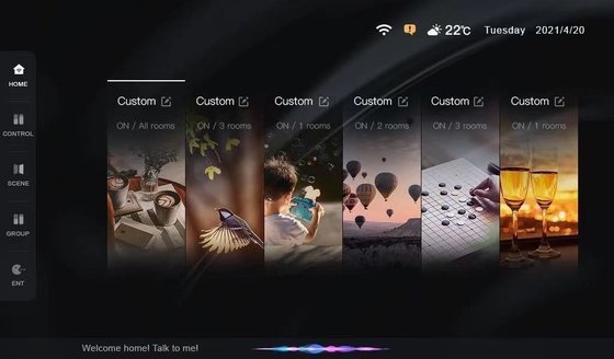 다기능 스마트 홈 패널 음악계 터치 스크린 투야 지그비 게이트웨이 7 인치