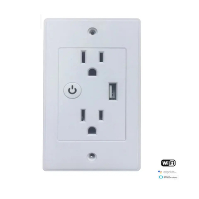 1 USB 포트와 투야 2.4GHz 와이파이 전기 콘센트 전기적 스마트 플러그 소켓