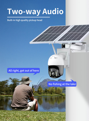태양 전지판과 와이파이 투야 현명한 태양 카메라 20Watt 야외 감시 PTZ 카메라