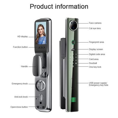4200mAh 대형 리?? 배터리 고양이 눈 감시 카메라와 함께 지능형 문 잠금