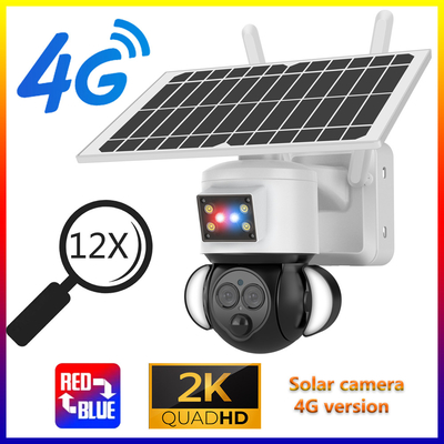 글로마켓 12X 줌 플라드라이트 태양 전지 PTZ 6MP 카메라 스마트 와이파이/4G Ubox 보안 카메라