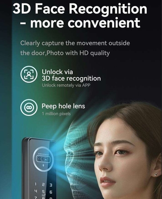 CNC 조각 얼굴 인식 잠금 최신 기술 지능형 문 잠금