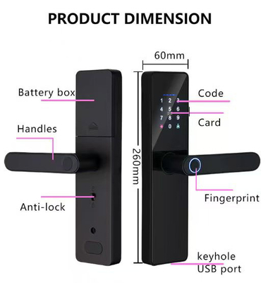 글로마켓 스마트 세라두라 Fechadura 디지털 투야 Ttlock 잠금 RFID 카드 비밀번호 지문 스마트 문 잠금