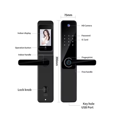 Glomarket Tuya Wifi 지문 디지털 비밀번호 지능형 문 잠금 원격 제어 잠금 스마트 카메라