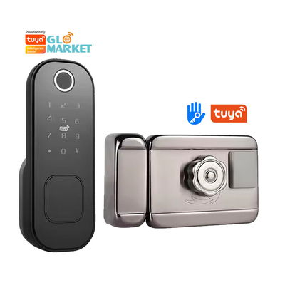 글로마켓 스마트 홈 워터프레임 스마트 전기 림 잠금 Tuya APP 제어 와이파이 야외 게이트 문 지문 스마트 잠금