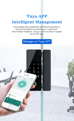 Glomarket Tuya 스마트 유리 문 잠금 바이오 메트릭 지문 BLE 스마트 전자 잠금 사무실용 유리 문
