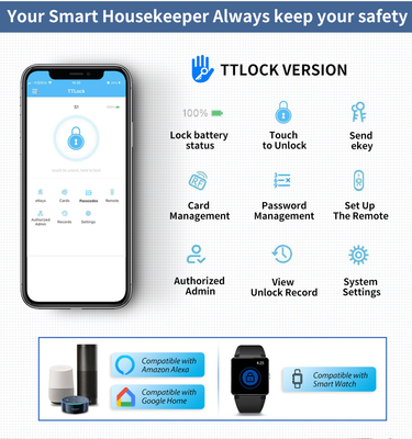 글로벌 마켓 투야 Ttlock 스마트 디지털 키리스 도어 잠금 실린더 조합 비밀번호 &amp; 카드 전자 잠금 실린더 스마트 잠금