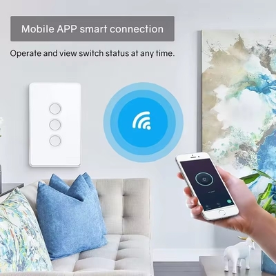 Glomarket Tuya Zigbee/wifi EU 템퍼드 글래스 콩코브 버튼 터치 라이트 스위치 1/2/3/4 갱 Wifi 벽 스위치 구글 알렉사와 작동