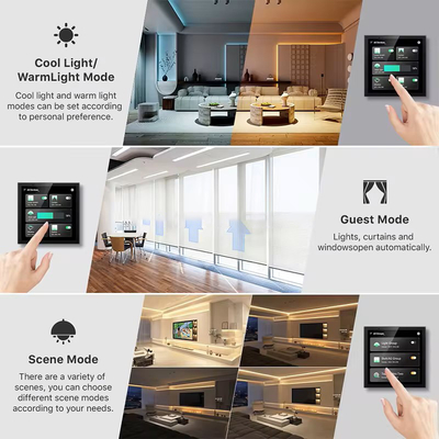 글로마켓 스마트 홈 컨트롤 패널 터치 스크린 4인치 다기능 WiFi 홈 백그라운드 음악 시스템 투야 지그비 게이트웨이