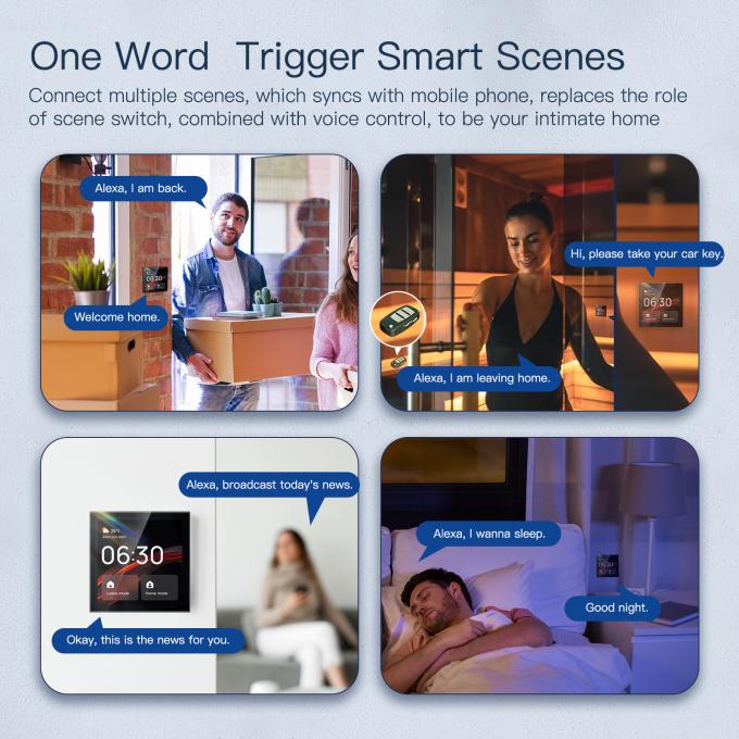 글로마켓 투야 스마트 4인치 다기능 터치 스크린 컨트롤 패널 알렉사 음성 지그비 중앙 제어 3